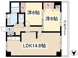 ヤマコ第2ビル 2LDKの間取図画像