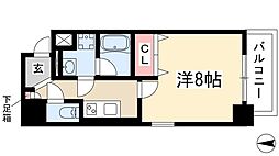 ア・レーズ 1Kの間取図画像