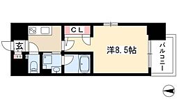 セレニティー大須 1Kの間取図画像