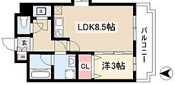 エポラール白壁 1LDKの間取図画像
