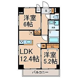 THE RESIDENCE SAKURAYAMA WEST 2LDKの間取図画像