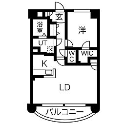 さくらHillsYAGOTO 1LDKの間取図画像