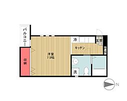 フォルテ桜山 1Kの間取図画像