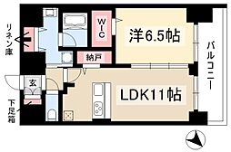 プレサンス鶴舞公園セラヴィ 1LDKの間取図画像