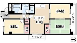 ユニーブル平針 3LDKの間取図画像