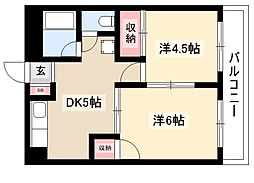 タマキビル 2DKの間取図画像