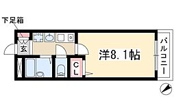 KDY-1 1Kの間取図画像