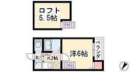 クレアール塩釜 1Kの間取図画像