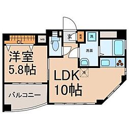 メゾン・ヴェルメイユ2 1LDKの間取図画像