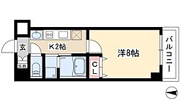 リアライズ沢下町1 1Kの間取図画像