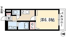 meLiV桜山 1Kの間取図画像