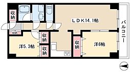 シティファミール千種ミズホビル 2LDKの間取図画像