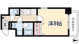 ア・レーズ 1Kの間取図画像