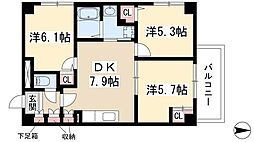 ガーディアン白金 3DKの間取図画像