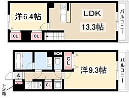 プロシード穂波町 2LDKの間取図画像