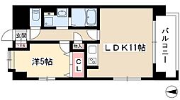 フォレスト9 1LDKの間取図画像