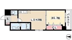 ドゥナーレ東別院 1LDKの間取図画像