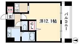 フローライト上前津 1Kの間取図画像
