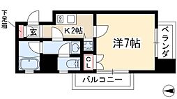 リエス鶴舞EASTTOWER 1Kの間取図画像