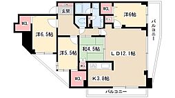 ベレーサ鶴舞公園 4LDKの間取図画像