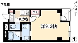 トミテラス 1Kの間取図画像