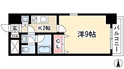 プロシード新栄 1Kの間取図画像