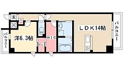 ファインブルーム新栄 1LDKの間取図画像