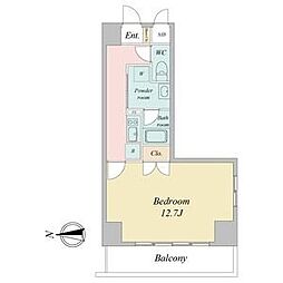 BSRESIDENCESAKAE 1Kの間取図画像