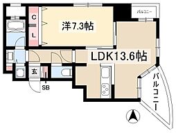 プロシード金山2 1LDKの間取図画像