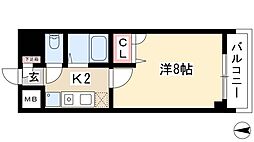 現代ハウス大須 1Kの間取図画像