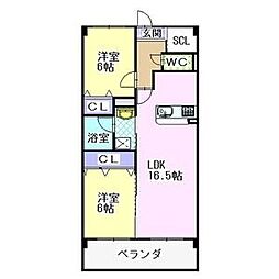 ベルフィオーレ 2LDKの間取図画像