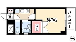 セントラルハイツカシノ 1Kの間取図画像