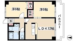 ベルドミール葵22 2LDKの間取図画像