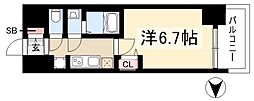 プレサンス新栄アーバンフロー ワンルームの間取図画像