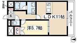 レジェンド21 1LDKの間取図画像