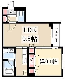 Ecrin新瑞橋 1LDKの間取図画像