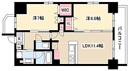 グランドゥール瑞穂通 2LDKの間取図画像