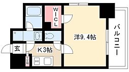 プロシード瑞穂 1Kの間取図画像