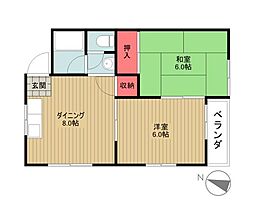 ムーニーコーノス 2DKの間取図画像