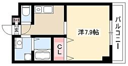 びい4植田 1Kの間取図画像
