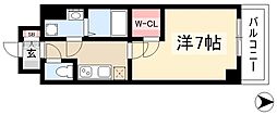 エスリード大須プレシア 1Kの間取図画像