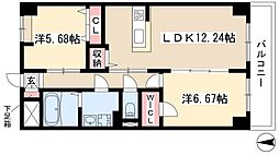 S-FORT鶴舞reale 2LDKの間取図画像