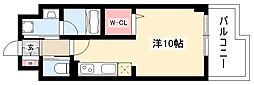 レジデンスSUN.K ワンルームの間取図画像