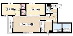 プレシャス新栄 (precious SHINSAKAE) 2LDKの間取図画像
