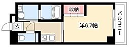 リシュドール伝馬 1Kの間取図画像
