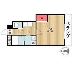 プロミネント石薬師 1Kの間取図画像