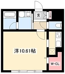ルーエ金山 ワンルームの間取図画像