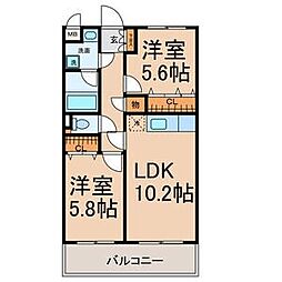 サニーコートマルタカ2 2LDKの間取図画像