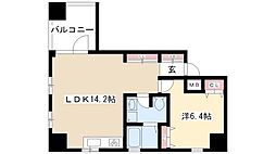 フォンターナ 1LDKの間取図画像