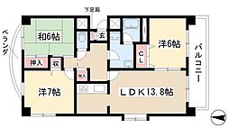ファミーユ植田東 3LDKの間取図画像